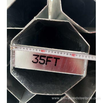 500KGF 35FT Galvanized Electric Distribution Steel Pole